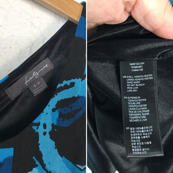 Twenty One Womens Dress Size Small Black& Blue Printed Sleeveless Tank Dress - Picture 13 of 15